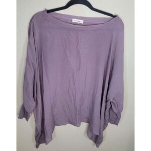 ee:some Women's Dolman Sleeve Smocked Cuff Top Small Purple